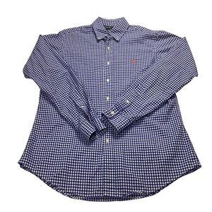 Ralph Lauren Men's‎ Custom Fit Blue Gingham Long Sleeve Button Down Shirt M